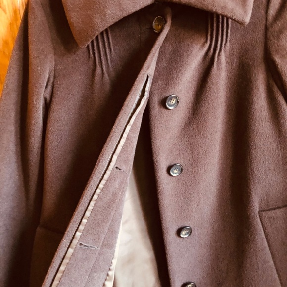 Hilary Bradley Brown Angora and Wool Blend Winter Coat - Picture 4 of 6